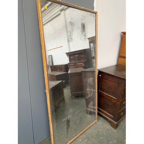 340 - A very large 19th century rectangular gilt framed mirror, with the original mercury glass plate, 96c... 