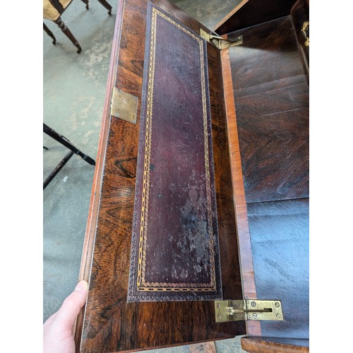 406 - A late 19th/early 20th century burr walnut and marquetry bureau de dame, the superstructure with two... 