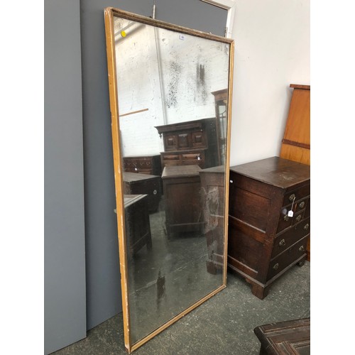 340 - A very large 19th century rectangular gilt framed mirror, with the original mercury glass plate, 96c... 