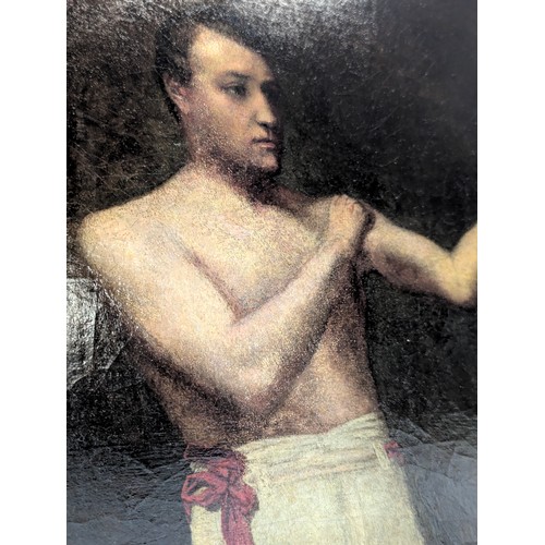 311 - A late 18th/early 19th century portrait of a pugilist 'Tom Sayers', oil on canvas, 60x45cm

Provenan... 