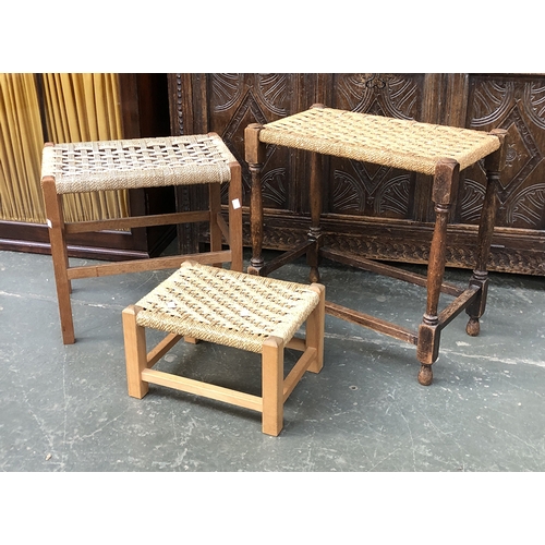 687 - Three rattan stools