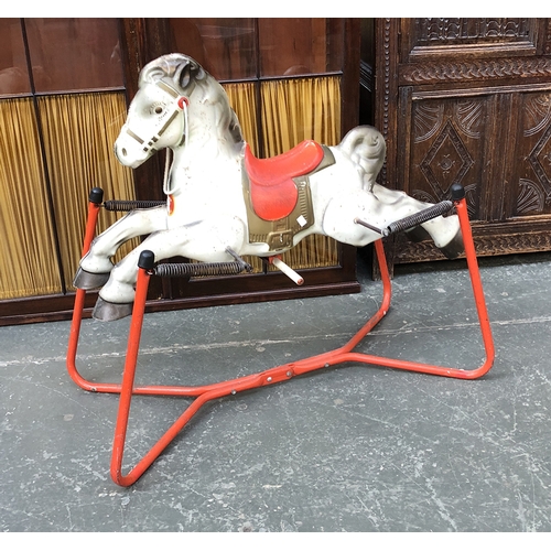 692 - A Mobo Prairie King metal rocking horse, 101cmW