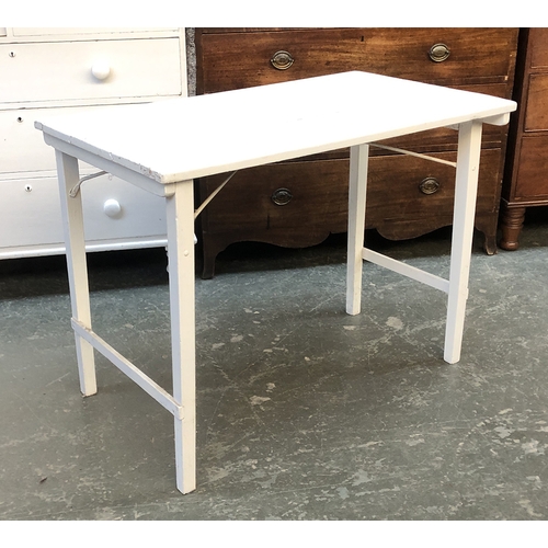 705 - A white painted trestle table, 104x60cx76cmH