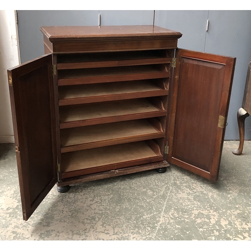 793 - A 19th century mahogany cabinet, opening to six slides, 84x40x104cmH