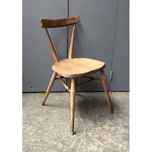 794 - An Ercol beech and elm side chair with high double H stretcher