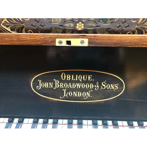 800 - A rosewood and parcel gilt upright oblique piano by John Broadwood & Sons London, no. 52202

Ivory e... 