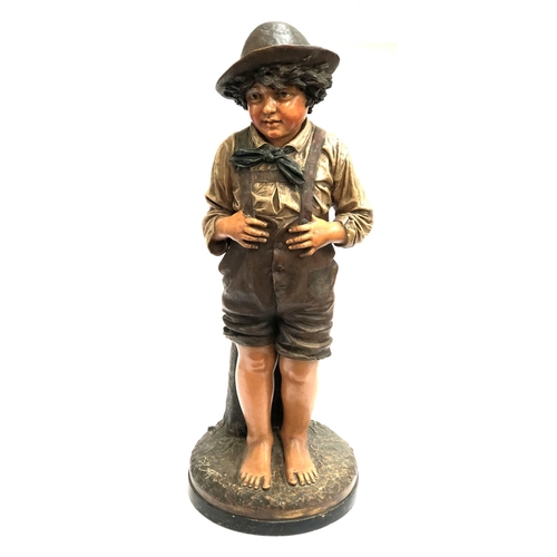 1392 - A large 20th century plaster statue of a young Dutch boy, stamped DEP 3455 to base, 83cm high