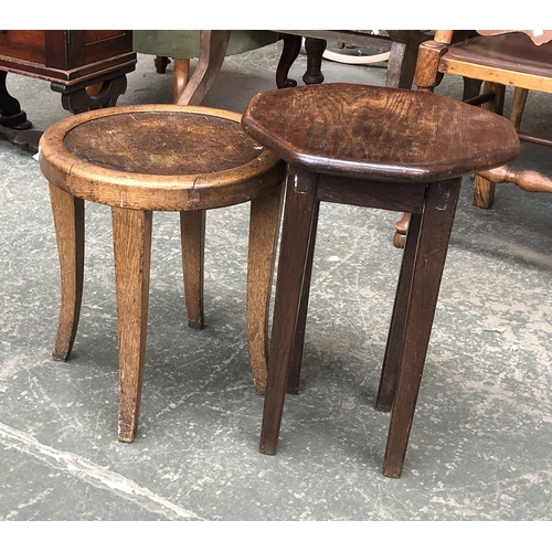 1296 - Two folding cake stands; together with two occasional tables