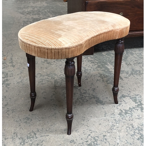 1353 - A mahogany card table in George III style, 69cmW; together with a nest of three tables with leather ... 