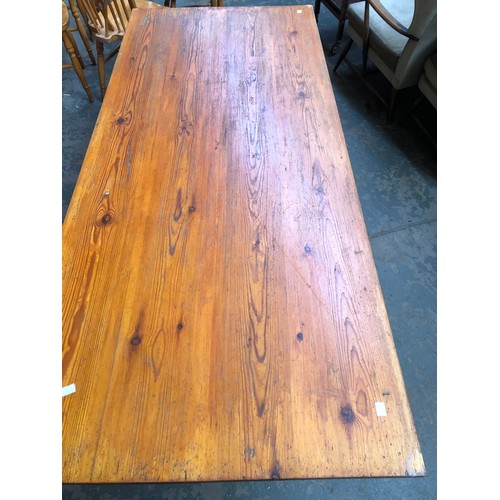 1365 - A pine refectory style kitchen table, 175x75x74cmH