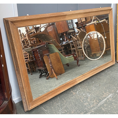 1398 - A very large pine framed mirror, 220x128cm