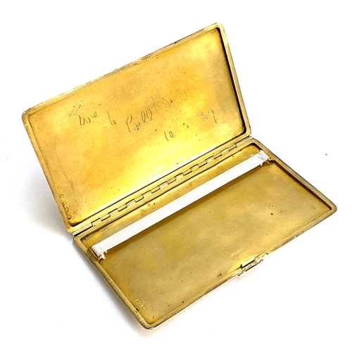 143 - An engine turned silver cigarette case by William Neale, Birmingham 1938, 6.8ozt