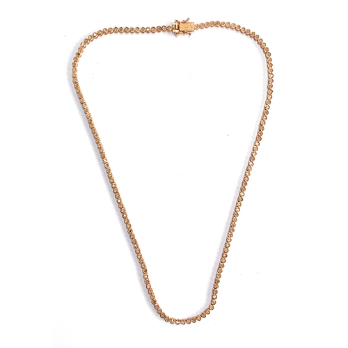 123 - A 925 silver rose gold vermeil necklace set with natural pink diamonds totalling approx. 2cts, purch... 