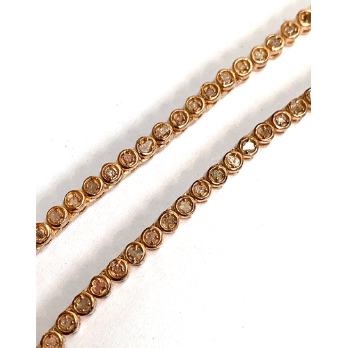 123 - A 925 silver rose gold vermeil necklace set with natural pink diamonds totalling approx. 2cts, purch... 