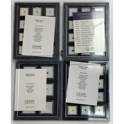 136 - Four 'Gem Collector' specimen display trays containing a variety of gems, including sapphires, garne... 