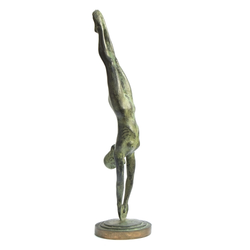 108 - Jacques 'Jaap' Hartman (1908-1994), A patinated bronze stature in the form of a diving woman, signed... 