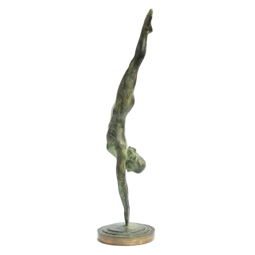 108 - Jacques 'Jaap' Hartman (1908-1994), A patinated bronze stature in the form of a diving woman, signed... 