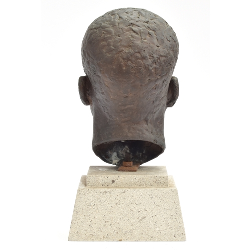 113 - Rhona Stern (South African, 1914-1998), portrait bust of a young man, on a granite plinth base, 37cm... 