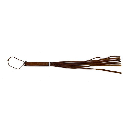 3 - A leather fly whip, 69cmL