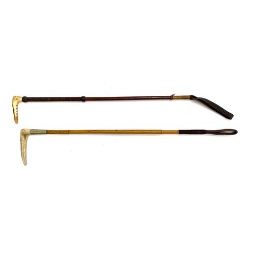 9 - Two children's hunting whips, one bamboo, each approx. 45cmL