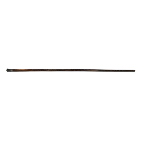 28 - A Victorian rosewood walking cane by Briggs, London, with hallmarked silver collar, 96cmL