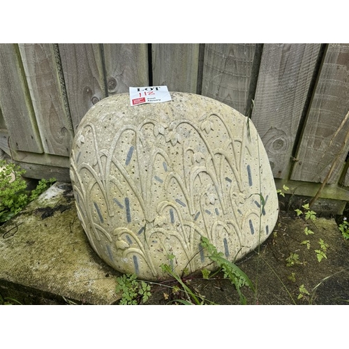 118 - Stone sculpture with floral relief, artist unknown