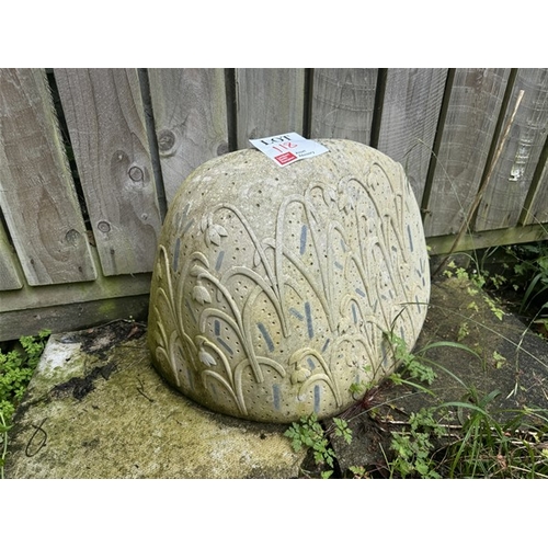 118 - Stone sculpture with floral relief, artist unknown