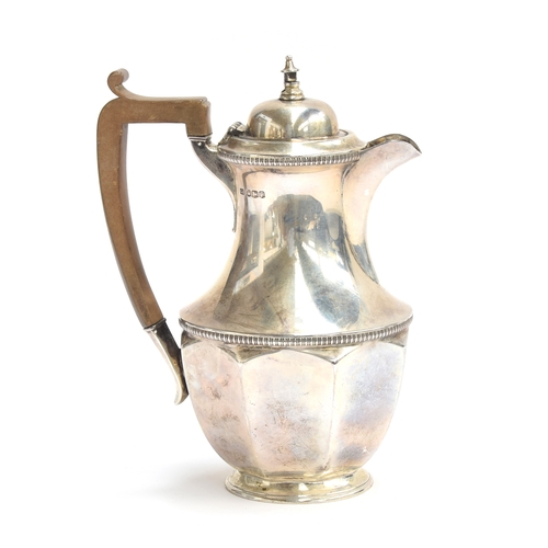 60 - A silver coffee pot by Harrison Brothers & Howson, Sheffield 1932, 14.8ozt