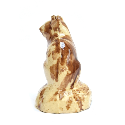 164 - An 18th century Staffordshire Whieldon type glazed figure of a seated cat, 6.5cm high