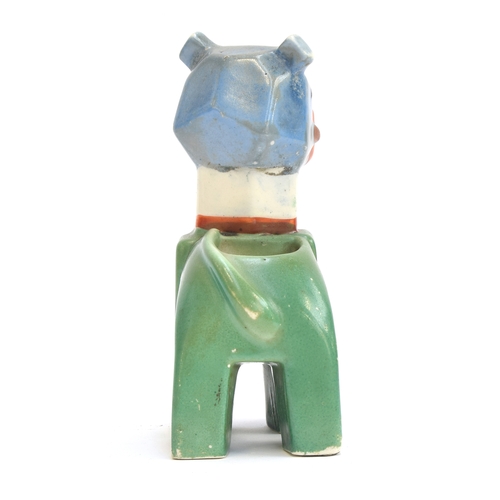 160 - Louis Wain (1860-1939) for Max Emanuel & Co., a ceramic cat spill vase c.1914, painted in blue, gree... 