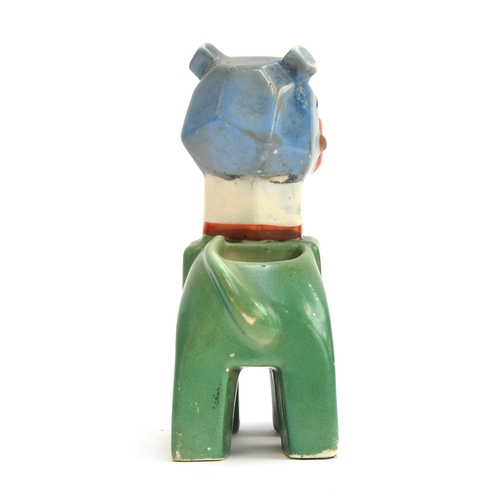 160 - Louis Wain (1860-1939) for Max Emanuel & Co., a ceramic cat spill vase c.1914, painted in blue, gree... 