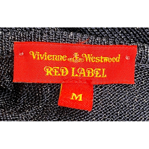 718 - A Vivienne Westwood 'Red Label' blue dress, acetate blend with metallic thread and cowl neck, size M