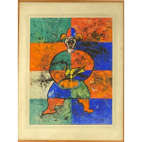 304 - Sir Francis Rose (1909-1979), 'The Canary and Gambler Clown', mixed media on paper, signed and dated... 