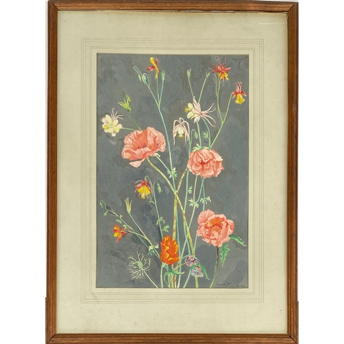 309 - Sir Francis Rose (1909-1979), 'Stonehurst', study of poppies and wildflowers, watercolour on paper, ... 