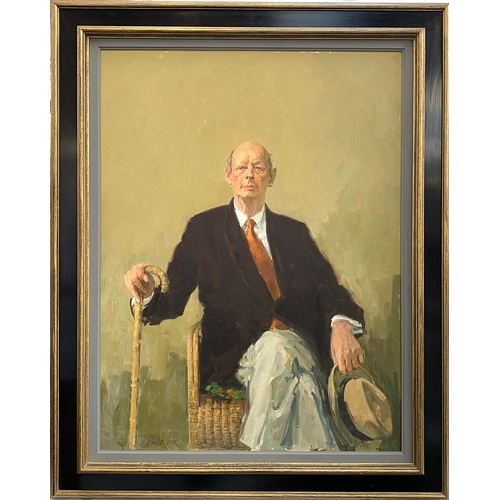 291 - David Poole PPRP ARCA (b.1931), three quarter length portrait of Robert Strauss, signed and dated 19... 