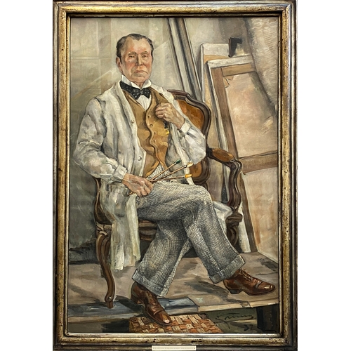 290 - Stanley Grimm RP ROI (1891-1966), full length portrait of Sir John Lavery RA, oil on canvas, signed ... 