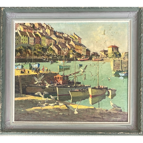 739 - Maurice Kent (British, 20th Century), harbour scene, oil on board, signed lower right, 56x63cm