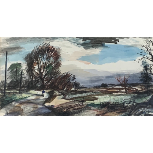 268 - Rowland Suddaby (1912-1972), 'Assington, Suffolk', watercolour on paper, signed lower right, bears l... 