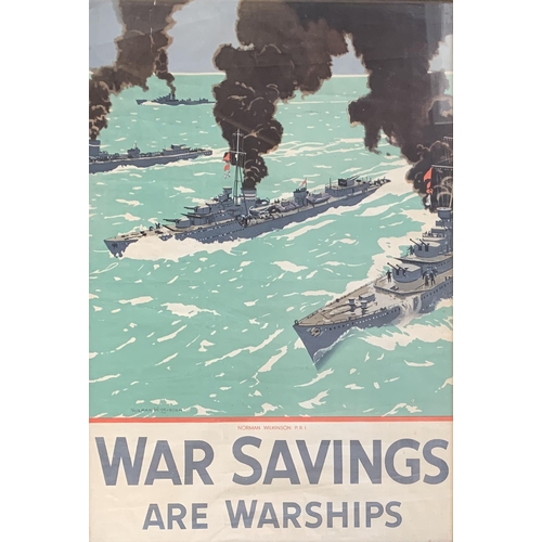 315 - Norman Wilkinson (1882-1971), 'War Savings Are Warships', colour lithograph poster c.1944, printed f... 