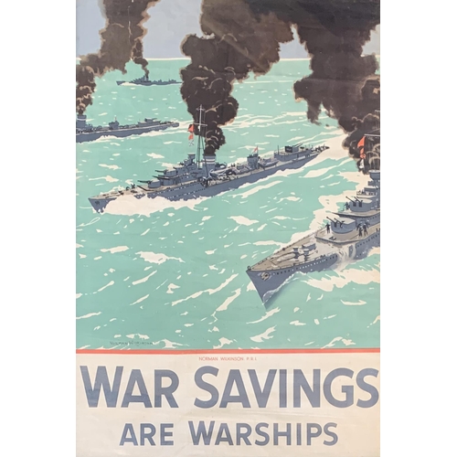 315 - Norman Wilkinson (1882-1971), 'War Savings Are Warships', colour lithograph poster c.1944, printed f... 