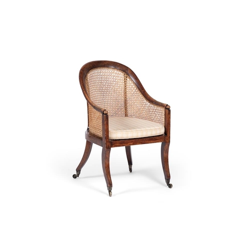 414 - A Regency simulated rosewood 'curricle' armchair in the manner of Gillows c.1820, 87cm high, 53.5cm ... 