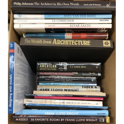 584 - BOOKS, U.S. ARCHITECTURE (mainly). To include 12 on Frank LLOYD-WRIGHT. Also Philip JOHNSON, Mies Va... 