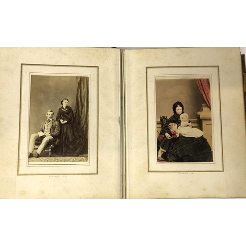 625 - BOOK, VICTORIAN PHOTO ALBUM. A clasped album featuring photographs 'taken from Life' by Mayall of Re... 