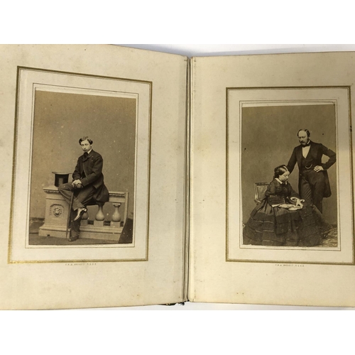 625 - BOOK, VICTORIAN PHOTO ALBUM. A clasped album featuring photographs 'taken from Life' by Mayall of Re... 