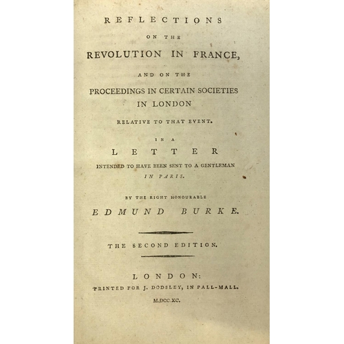 626 - BOOK. BURKE, Edmund, 'Reflections on the Revolution in France and on the Proceedings in Certain Soci... 