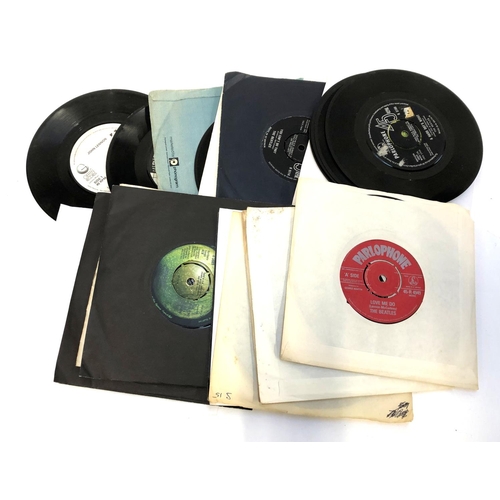 641 - VINYL 45 RPM SINGLES. The BEATLES and some solo releases. c.25 items. To include a 'red label' Parlo... 