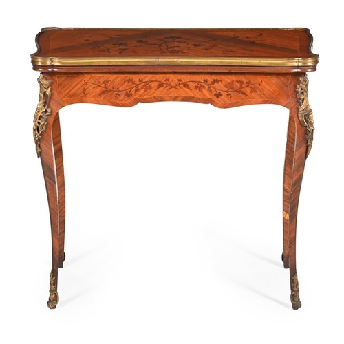 378 - A Victorian rosewood, marquetry and gilt metal mounted card table in Louis XV style, last quarter 19... 