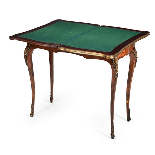 378 - A Victorian rosewood, marquetry and gilt metal mounted card table in Louis XV style, last quarter 19... 