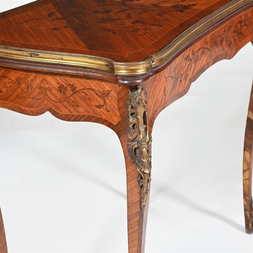 378 - A Victorian rosewood, marquetry and gilt metal mounted card table in Louis XV style, last quarter 19... 