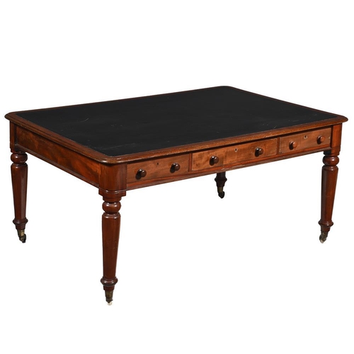 435 - A Victorian mahogany library table, c.1860, 153cm wide, 107cm deep, 74cm high